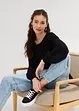 Barrel Jeans Mid Waist med bekväm midja, cropped, bonprix