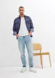 Långärmad bomullsskjorta med tvättad look, bonprix
