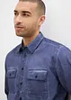 Långärmad bomullsskjorta med tvättad look, bonprix