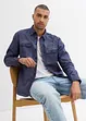 Långärmad bomullsskjorta med tvättad look, bonprix