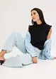 Blus med volanger, bonprix