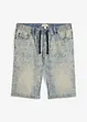 Dra på-bermudas i tunn denim, Slim Fit, bonprix
