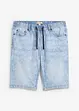Dra på-bermudas i tunn denim, Slim Fit, bonprix