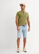 Dra på-bermudas i tunn denim, Slim Fit, bonprix