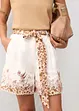 Blommönstrade linneshorts, bonprix
