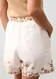 Blommönstrade linneshorts, bonprix