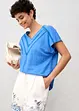 T-shirt i rent linne med spets, bonprix
