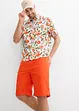 Dra på-shorts i linneblandning, Regular Fit, bonprix