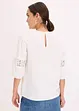 Kortärmad blus med linneandel, bonprix
