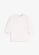 Kortärmad blus med linneandel, bonprix