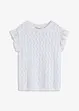 Stickad topp med virkad look och spets, bonprix