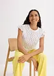 Stickad topp med virkad look och spets, bonprix