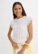 Stickad topp med virkad look och spets, bonprix