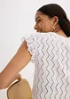Stickad topp med virkad look och spets, bonprix