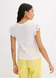 Stickad topp med virkad look och spets, bonprix