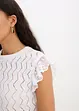 Stickad topp med virkad look och spets, bonprix