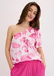 Blus i one-shoulder-modell av viskos med struktur, bonprix