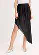 Plisserad kjol av glansig satin, bonprix