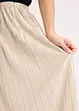 Plisserad kjol av glansig satin, bonprix