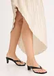 Plisserad kjol av glansig satin, bonprix