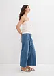 Jeans med vida ben, High Waist och resårlinning, cropped, bonprix