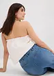 Jeans med vida ben, High Waist och resårlinning, cropped, bonprix
