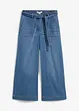 Jeans med vida ben, High Waist och resårlinning, cropped, bonprix