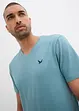 T-shirt med V-ringning (2-pack) av ekologisk bomull, bonprix