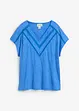 T-shirt i rent linne med spets, bonprix