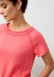 T-shirt i linne med spets, bonprix