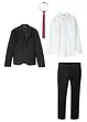 Kostym + skjorta + slips för barn (4 delar), bonprix