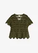 Virkad cardigan i kort modell, bonprix