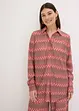 Lång blus med virkad look, bonprix