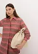 Lång blus med virkad look, bonprix