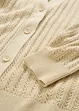 Hålmönstrad cardigan med linneandel, bonprix