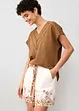 T-shirt i rent linne med spets, bonprix