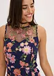 Mellanlång klänning med blombroderi, bonprix