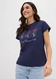 T-shirt i basmodell med tryck (2-pack), bonprix