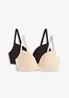 Push up-BH utan bygel med bomull (2-pack), bonprix
