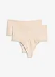 Sömlös stringtrosa med medelhög formande effekt (2-pack), bonprix