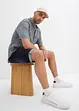 Stretchiga jeansbermudas med uppvikta benslut, Regular Fit, bonprix
