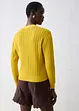 Hålmönstrad cardigan med linneandel, bonprix