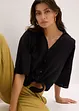 Blus i linneblandning, bonprix