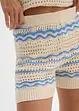 Stickade shorts i luftig bomulls- och linnemix, bonprix
