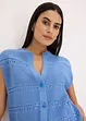 Hålmönstrad cardigan med kort ärm, bonprix