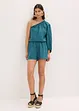 One shoulder-blus i linneblandning, bonprix