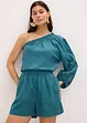 One shoulder-blus i linneblandning, bonprix