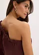 One shoulder-blus i linneblandning, bonprix