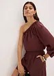 One shoulder-blus i linneblandning, bonprix