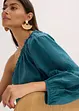 One shoulder-blus i linneblandning, bonprix